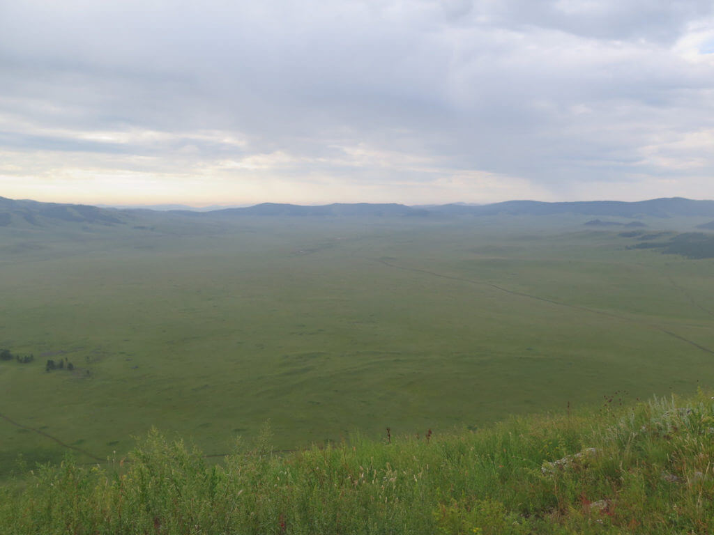 Aussicht grüne Wiesen in der Mongolei