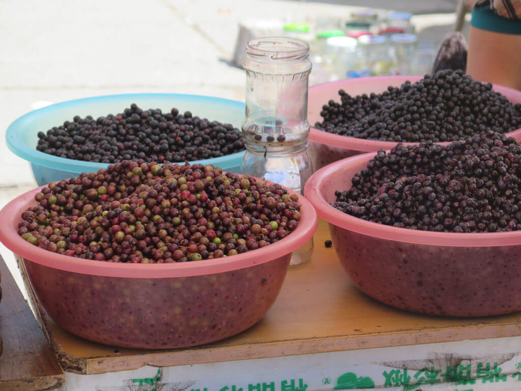 Beeren auf dem Markt in Erdenet